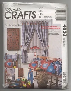McCalls 4853 Country Kitchen Home Decor Apron Pillows Drapes Pattern - Imagen 1 de 2