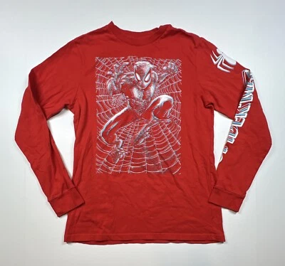 Marvel Spider-Man Long Sleeve T Shirt Youth Kids Size Large Red 100% Cotton - Image 1 of 4