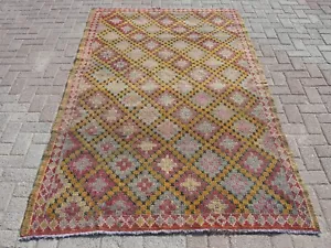 5x8 Turkish Kilim Area Rug, Runner kilim Rugs, area rug for livingroom carpet - Picture 1 of 10