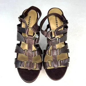 Madden Girl braune Kunstleder Riemchen High Heel Slingback Plateau Sandale Wms 7 - Bild 1 von 12