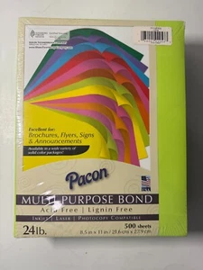 Pacon 102053 Multi-Purpose Bond 24lb 8.5" by 11" 500 Sheets Lime - Picture 1 of 1