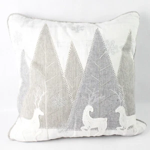Secret Celebrity Embroidered Glitter Throw Pillow 18x18” Christmas Snow Theme - Picture 1 of 5