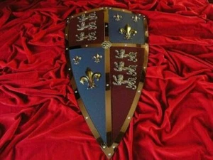 Medieval CABALLERO NEGRO ESCUDO DE ACERO PRÍNCIPE Hecho a Mano Regalo De Colección  - Imagen 1 de 3