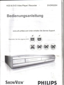 Philips DVDR 520 HDD DVD Recorder Deutsch Bedienungsanleitung Bruksavisning Käyt - Bild 1 von 2