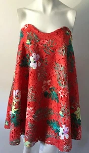Caroline Constas Multicolor Floral Lace Gab Bustier Mini Dress Wmns Sz M - Picture 1 of 12