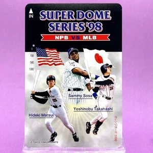 Tarjeta naranja Hideki Matsui Sammy Sosa Yoshinobu Super Dome 1998 béisbol Japón 47 - Imagen 1 de 7