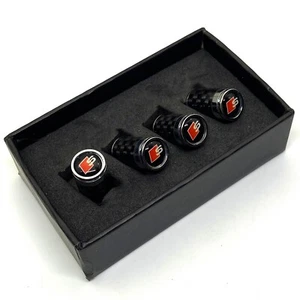4-piece Box pack Tire Valve Cap Covers Carbon fiber Fits Audi Universal Fit - Picture 1 of 8