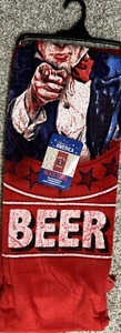 Forth of July Uncle Sam Beach Towel Beer Me Red Patriotic Spirit Of America new - Picture 1 of 6
