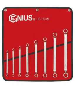 Genius Tools 8 Piece Metric Double Ended Offset Ring Wrench Set (Matte Finish... - Picture 1 of 1