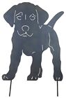 Puppy Dog Garden Ornament free standing Stake Rustic Metal Plate Labrador Style