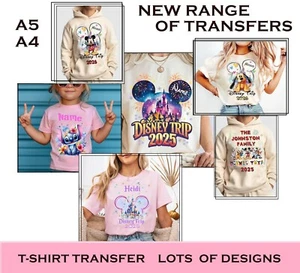 DISNEY TRIP IRON ON T SHIRT TRANSFER PERSONALISED DISCOUNT ON MUTIPLE ITEMS - Picture 1 of 61