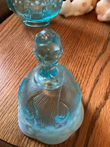 Fenton for Levay 1982 Blue Opalescent Hobnail 5.5" Bell, No. 3645 BO - Picture 1 of 4