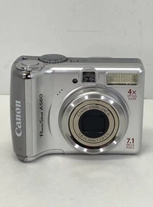 Canon PowerShot A560 7.1MP Digital Camera - Silver Four Parts Or Repair No Power - Picture 1 of 7