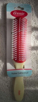 Annie Flare Rubber Cushion Base Hair Brush Stiff Plastic Bristles Denman Wig - Image 1 of 3