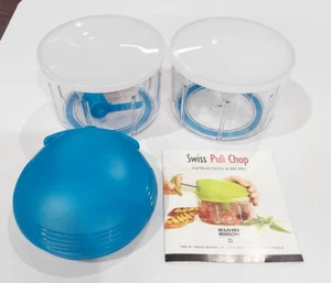 Kuhn Rikon Swiss Pull Chop 2-Cup Manual Food Chopper Blue W/ Extra Container - Picture 1 of 3