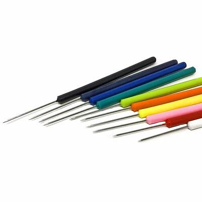 EDU-LABS Assorted Multicolor Lab Dissecting Teasing Needles with Plastic Handles 10Pk