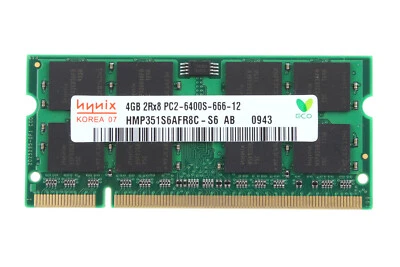 RAM Hynix 4GB 2Rx8 PC2-6400S DDR2-800Mhz 1.8V SODIMM Laptop Memory CL6 200pins*! - Bild 1 von 4