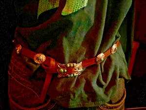 Sterling Silber Leder Natur Türkis Concho Gürtel 14 Quecksilber Groschen Conchos - Bild 1 von 11