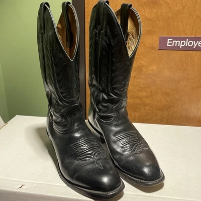 Botas de Vaquero Boulet Para Hombre Talla 8.5 Cuero Negro 8063 Hechas en Canadá Foto 1 de 4