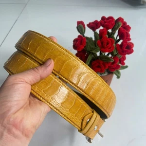 Men's belt, Genuine Ostrich Leg Leather Skin belt, Ostrich Yellow belt, Handmade - Picture 1 of 18