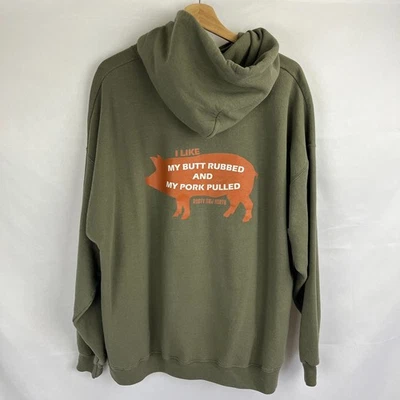 Divertido suéter con capucha para barbacoa como mi trasero frotado y carne de cerdo 2XL regalo para papá Foto 1 de 4