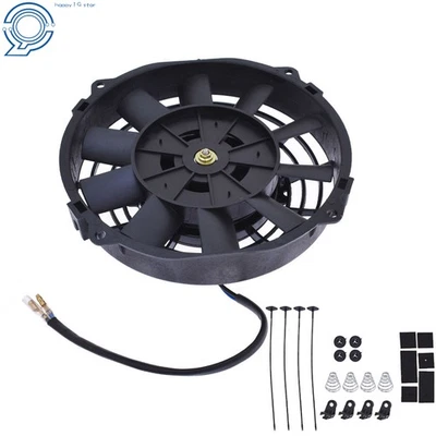 New 7" inch Universal Slim Fan Push Pull Electric Radiator Cooling 12V Mount Kit Foto 1 de 4