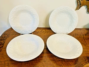 NOS Vintage 4 Bordallo Pinheiro White Morning Glory 9" Bowls Portugal Majolica - Picture 1 of 8