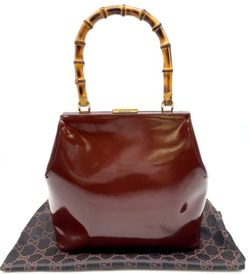 Auténtico Bolso de Hombro Gucci Cuero Bambú Burdeos Esmalte Cierre000 781 con D NS120012 Foto 1 de 4