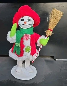 Annalee Puppe Weihnachten Schneemann roter Anzug mit Besen 2011 - Bild 1 von 6
