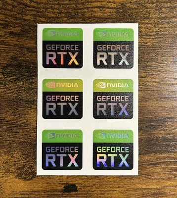 6x Nvidia GeForce RTX etichetta adesiva olografica desktop/laptop (NUOVA) - Immagine 1 di 2