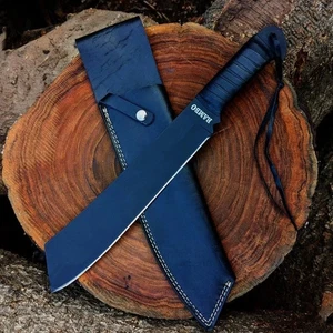 Handmade Rambo IV Machete Knife Replica w/ Leather Sheath | Movie Prop Gift - Picture 1 of 8