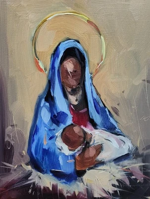 IMPRESIÓN Bellas Artes José Trujillo 16x20" Coleccionable Belén María Jesús Santo Moderno Foto 1 de 4