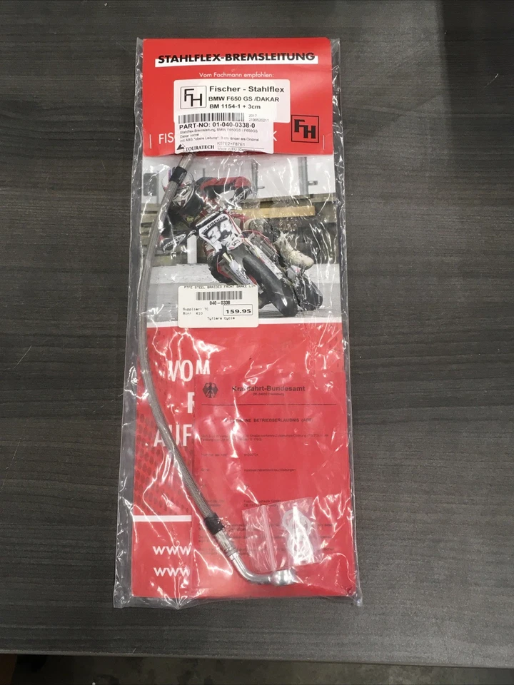 F650GS/DAKAR STAINLESS STEEL FRONT BRAKE LINE 01-040-0338-0 6F - Image 1 of 2