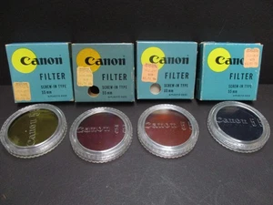 Canon 55mm filters in case & boxes Set of 4 MINT CONDITION - Picture 1 of 6