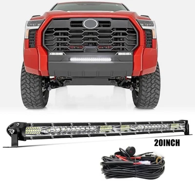 Slim 20" LED Bumper Single Row Work Light Bar +Wire For 2022-2025 Toyota Tundra - Image 1 of 4