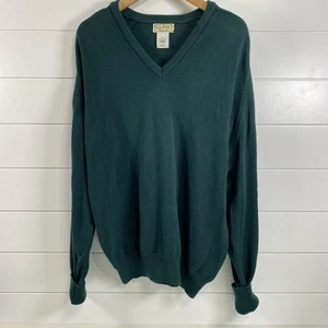 Vintage LL Bean Sweater Mens Large V Neck Pullover Made USA Classic 90s Cotton - Picture 1 of 10