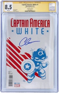 Chris Evans Signed Captain America: White #1 Young Cover Comic Book - CGC 8.5 - Imagen 1 de 1