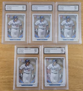 Lot (5) Corey Seager 2014 Bowman Rookie #TP41 Graded PGA GEM 10 Dodgers Rangers - Picture 1 of 6