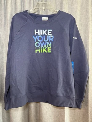 Moletom pulôver Columbia azul caminhe sua própria caminhada feminino gorpcore médio novo - Imagem 1 de 4
