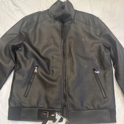 NUEVO CON ETIQUETAS FERRARI F - COLECCIÓN Chaqueta Hombre Cuero Negro Ribete Negro ITALIA M Foto 1 de 4