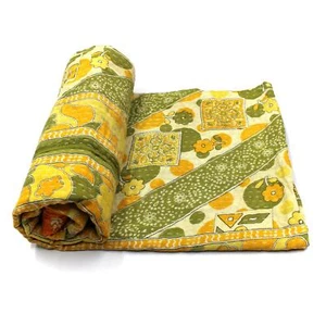 Vintage Quilt Indian Organic Cotton Bedspread Bohemian Bedding Blanket d - Picture 1 of 5