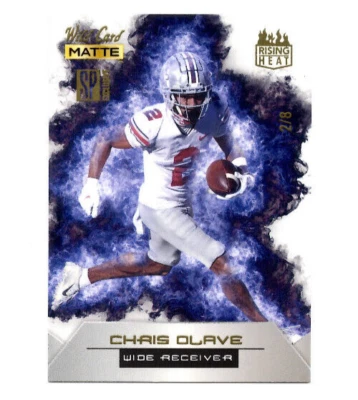 2022 Wild Card Matte SP Exclusive Rising Heat Football White/Blue /8 Chris Olave - Image 1 of 2