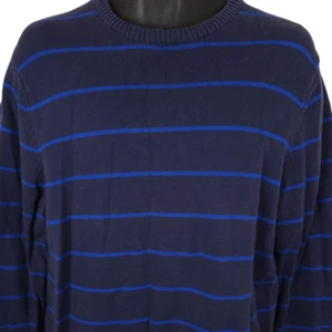 Cherokee Sweater Mens Size Medium Blue Striped Crewneck Jumper - Picture 1 of 5