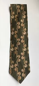 Structure Mens Organic Design 100% Silk Necktie 56.5"L Gold/Tan Olive Green - Picture 1 of 3