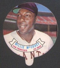 1972 TOPPS BASEBALL BUBBLE GUM CANDY LID TEST ISSUE ~ WILLIE McCOVEY ~ GIANTS