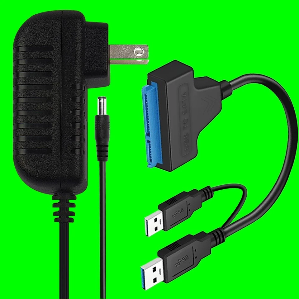 Premium USB 3.0 to SATA 2.5"/3.5" HDD Adapter Cable Converter with Power Supply - Image 1 of 1