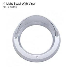 ( EAH ) UP Light Bezel for 4" Round Light w/ Visor Chrome Plastic #10483 - Picture 1 of 6