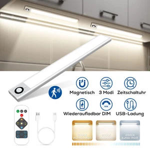 Unterbauleuchte LED Mit Bewegungsmelder Magnet Lichtleiste Küchen Lampe AKKU - Bild 1 von 17