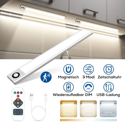 Unterbauleuchte LED Mit Bewegungsmelder Magnet Lichtleiste Küchen Lampe AKKU - Bild 1 von 4