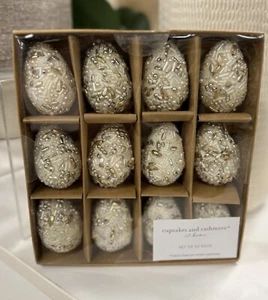 Cupcakes and Cashmere Easter Egg Decor Set of 12 New - Picture 1 of 2